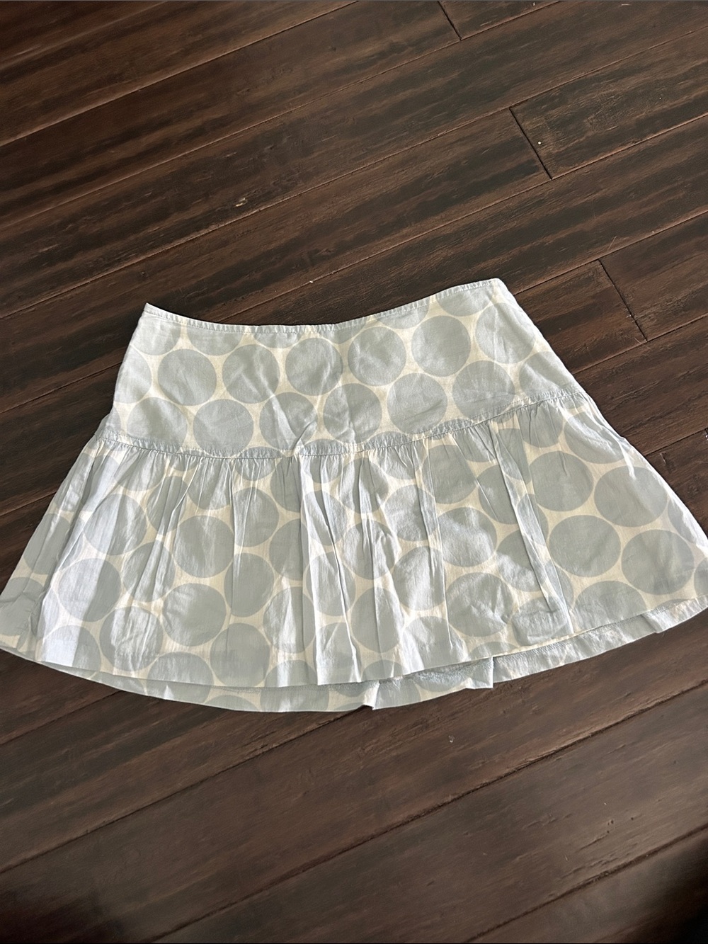 American Eagle Outfitters Pale Blue & White Circle Print Skater Skirt